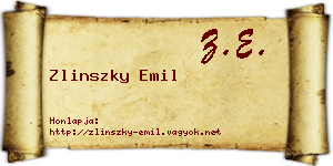 Zlinszky Emil névjegykártya