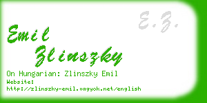 emil zlinszky business card